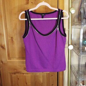 Escada sleeveless top with Chrome zippers